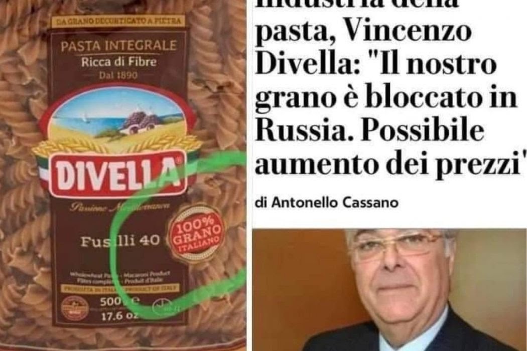 Fake....Pasta 100% italiana con grano russo?