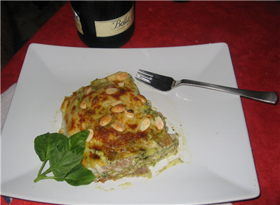 lasagne zucchine gorgonzola e mandorle