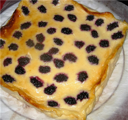 torta di formaggio con gelsi rossi