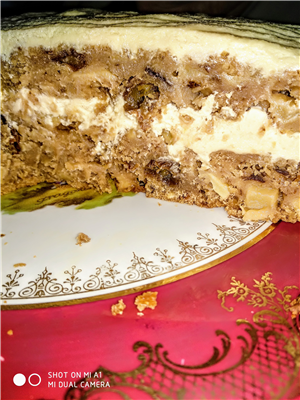 torta di mele all,olio di oliva con crema all,acero