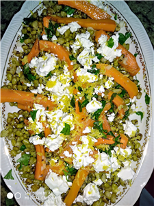 insalata di carote e fagioli verdi( mung beans)