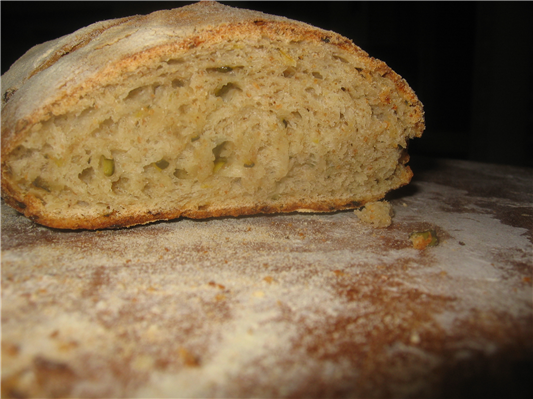 pane alla menta,  zucchine e limone