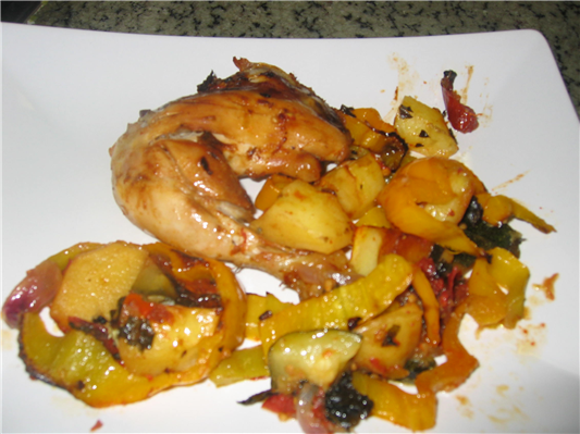 pollo con verdure