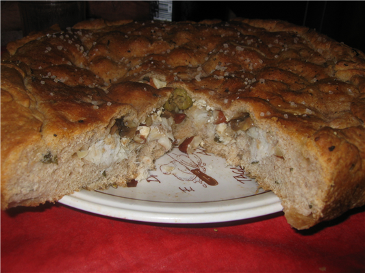 focaccia con  pesce e feta