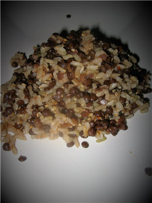 lenticchie beluga con riso integrale al sesamo