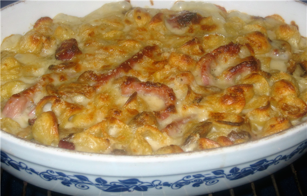 pasta al forno con funghi e speck